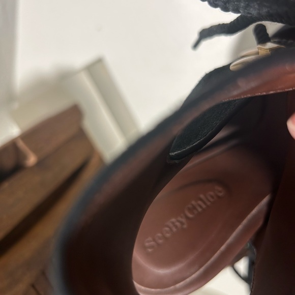 See by Chloe suede lace up square heel pumps - Picture 7 of 7